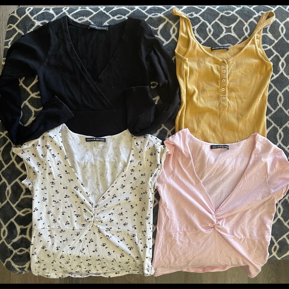 4 - Shirts from Brandy Melville Pink Black White